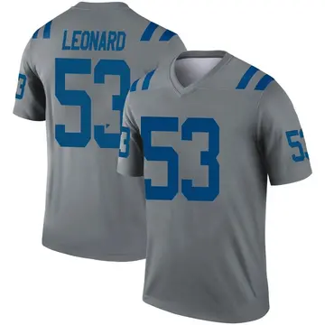 Men's Darius Leonard Indianapolis Colts Legend Gray Inverted Jersey