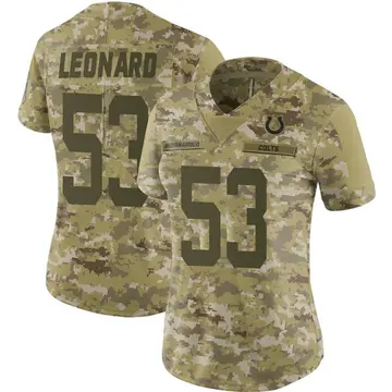 Women's Darius Leonard Indianapolis Colts Limited Camo 2018 Salute to Service Jersey
