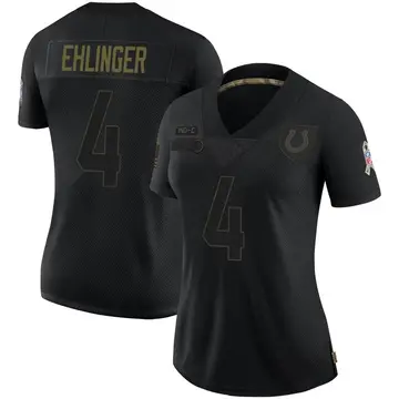 Women's Sam Ehlinger Indianapolis Colts Limited Black 2020 Salute To Service Jersey