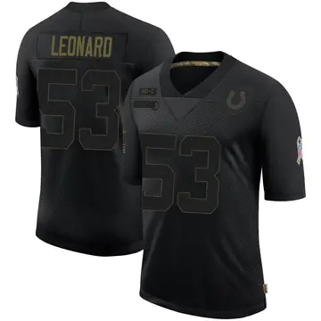 Youth Darius Leonard Indianapolis Colts Limited Black 2020 Salute To Service Jersey